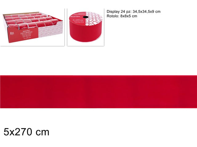 Κορδέλα Βελούδινη Κόκκινη 5x270cm