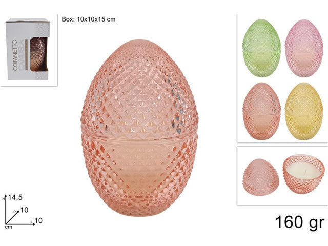 Κερί σε Γυάλινο Βάζο Σχήμα Πασχαλινό Αυγό 160gr