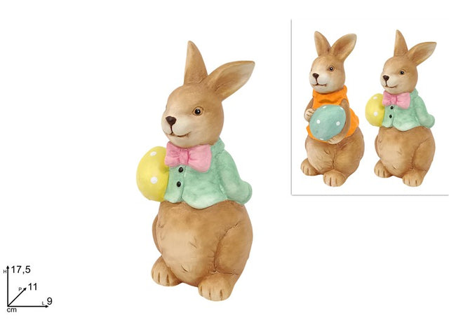 Κουνέλι Διακοσμητική Φιγούρα Κεραμική 17,5cm σε 2 Χρώματα