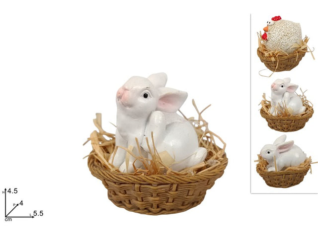 Πασχαλινή Φιγούρα Κεραμική σε Καλαθάκι 4.5cm
