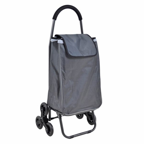 Καρότσι Λαϊκής Μεταλλικό Με 2 Τριπλές Ρόδες Και Γκρι Σάκο 44x33x99εκ. Ankor