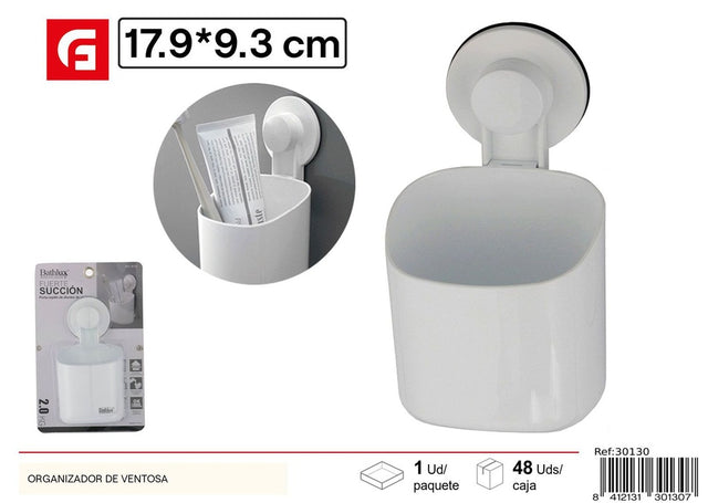 Θήκη Κρεμαστή με Βεντούζα Πλαστική Λευκή Κράτημα εώς 2kg