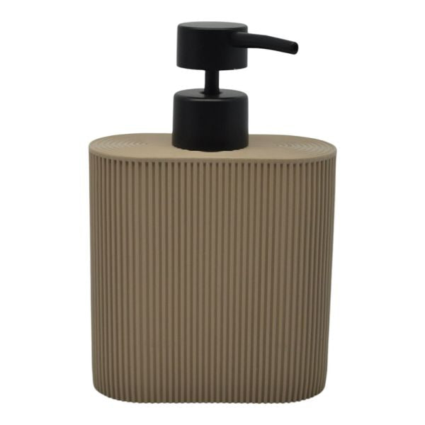 Dispenser Πολυεστερικό Ριγέ Σε Taupe Ματ Χρώμα 10,5x5x16,5εκ. Ankor