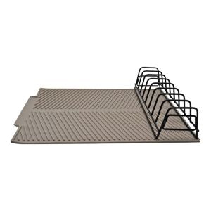 Μεταλ. Πιατοθήκη Με Δισκάκι Σιλικόνης Μπεζ 841820 (42x33x8)