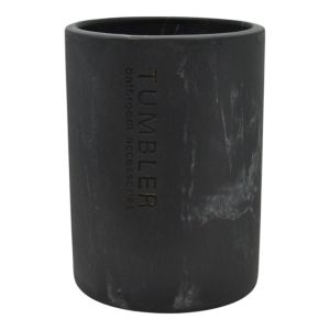 Ποτηροθήκη Πολυεστερική Σε Μαύρο Χρώμα Και Μαρμάρινη Όψη 7,5x7,5x10,7εκ. Ankor