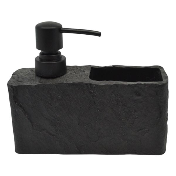 Πολ. Σαπουνοθήκη Αντλία Με Θήκη Για Σφουγγάρι Μαύρη 842391 (16,5x5,5x13,8)