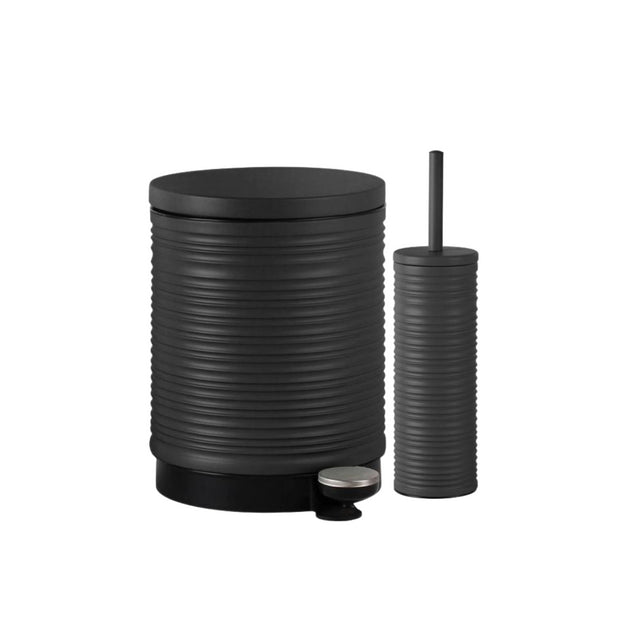 Σετ Πιγκάλ και Καλαθάκι Μπάνιου 5lt Χρώμα Μαύρο ΜΑΤ (28,8x20,5x26,6Y εκ.)