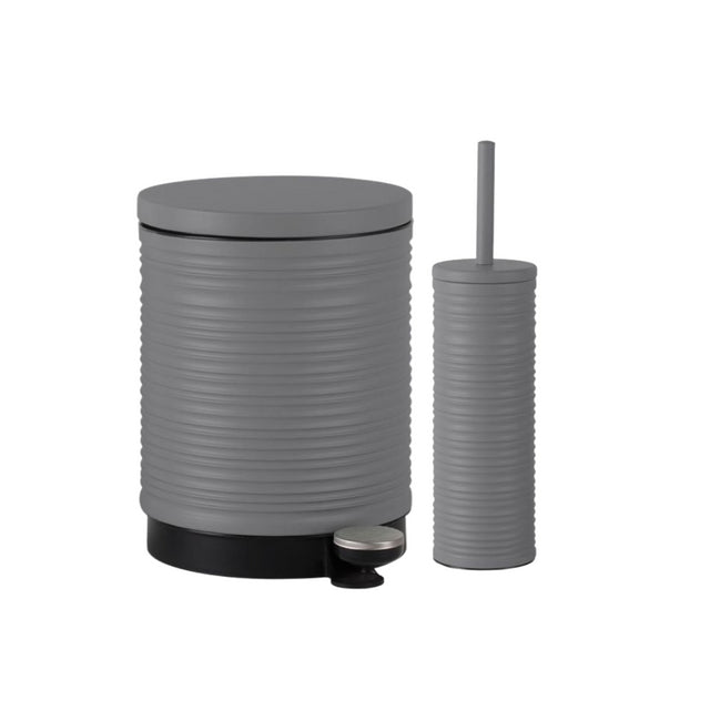 Σετ Πιγκάλ και Καλαθάκι Μπάνιου 5lt Χρώμα Γκρί ΜΑΤ (28,8x20,5x26,6Y εκ.)