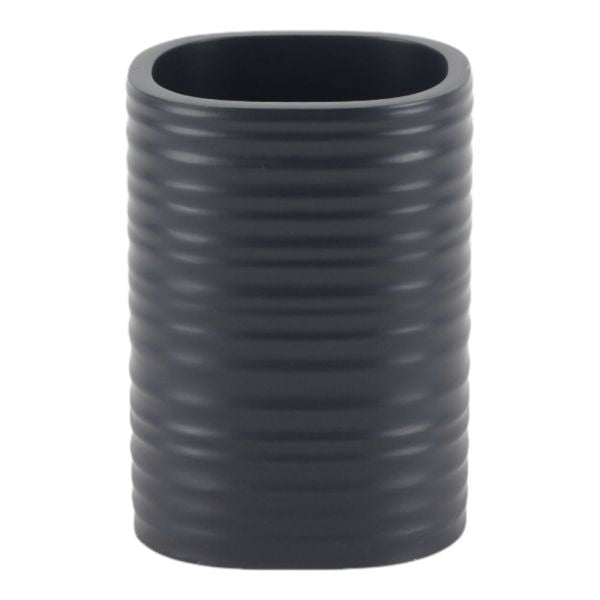Ποτηροθήκη Πολυεστερική Ριγέ Σε Χρώμα Ανθρακί Ματ 7,6x6,7x10,6εκ. Ankor