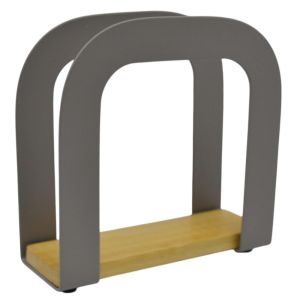 Μεταλλική Χαρτοπετσετοθήκη Μπεζ Με Μπαμπού 846726 (12x4,5x12)