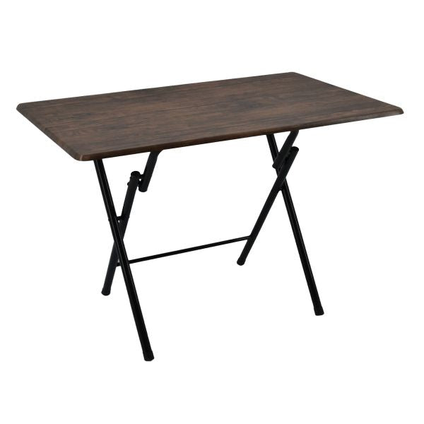 Τραπέζι Πτυσσόμενο Μεταλλικό Σε Ασημί Χρώμα Και Ξύλο Σε Καφέ Χρώμα 100x60x70εκ. Ankor