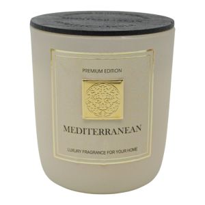 Γυάλινο Βαζάκι Με Αρωματικό Κερί Και Ξυλ. Καπάκι 849703 (8x9)