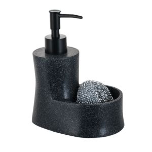 Πολυεστερική Σαπουνοθήκη Αντλία Κουζ. Με Θήκη Και Σύρμα Μαύρη 850044 (14,5x10x17,5)