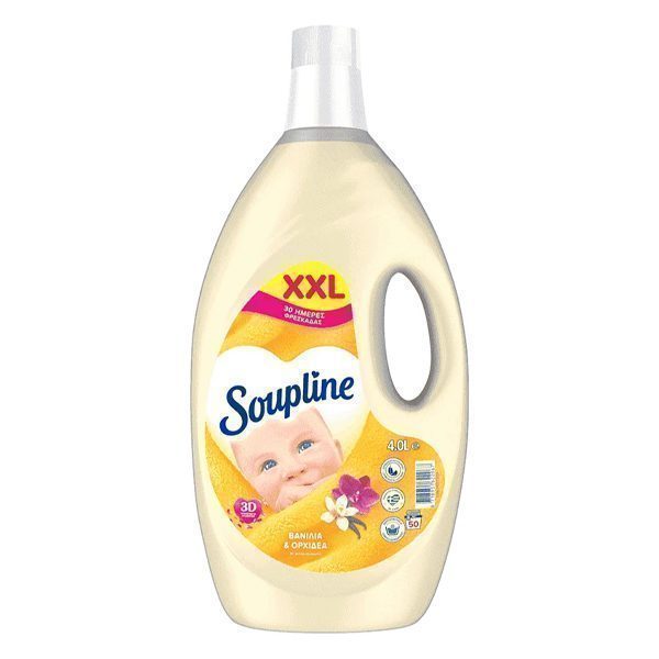 Soupline Μαλακτικό Ρούχων 4lit-50Μεζ. με Άρωμα Βανίλια & Ορχιδέα