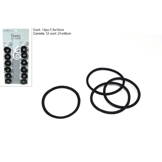 Λαστιχάκια μαλλιών Σετ 12/τεμ Μαύρα