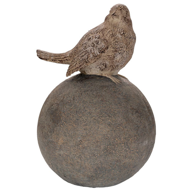 Διακοσμητικό Πουλάκι Σε Μπάλα Γκρί 16x17x24cm