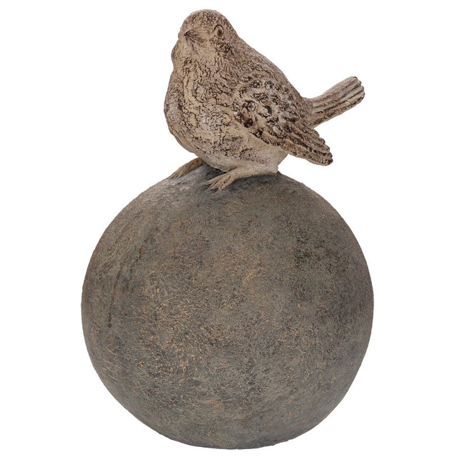 Διακοσμητικό Πουλάκι Σε Μπάλα Γκρί 16x17x24cm