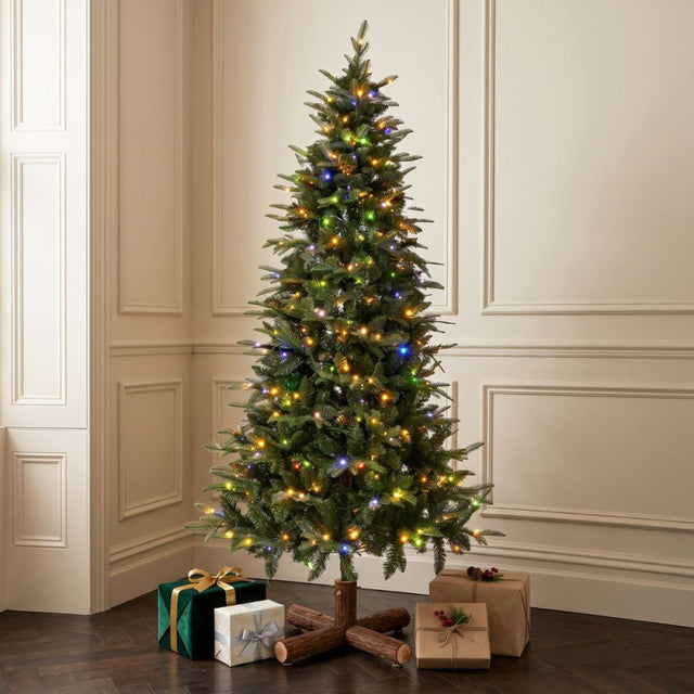 Δέντρο Χριστουγεννιάτικο PRE-LIT NOBLE FIR 180cm με 250LED Λευκά & Πολύχρωμα Λαμπάκια