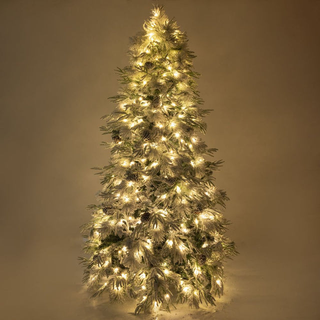 Δέντρο Χριστουγεννιάτικο Χιονισμένο PRE-LIT SNOWY WONDERLAND 240cm με 450 LED Λευκά Ζεστά Λαμπάκια 8 Προγράμματα