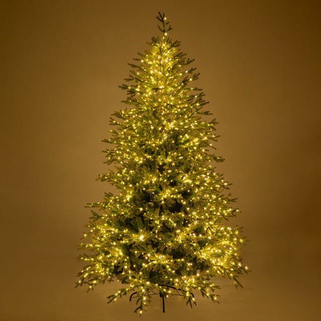 Δέντρο Χριστουγεννιάτικο PRE-LIT HIGHLANDS 180cm με 2000 MICRO LED Λευκά Ζεστά Λαμπάκια 8 Προγράμματα PE+PVC