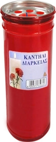 Κερί Αφιέρωσης 60Τ 6 Ημερών 6,6x21,5cm Κόκκινο