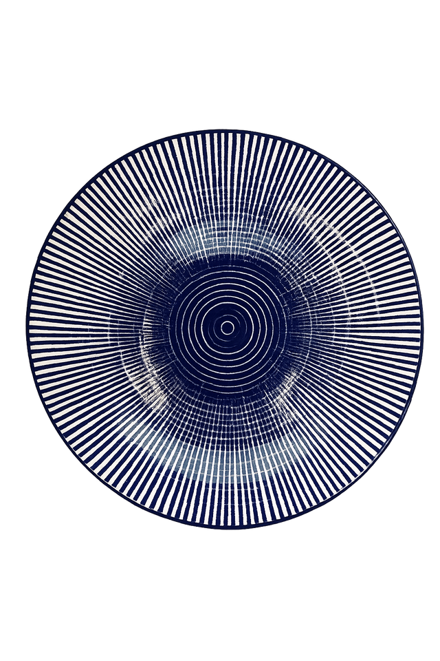 Πιάτο Ρηχό Πορσελάνης 23cm με Σχέδιο Λευκό- Μπλέ Tns