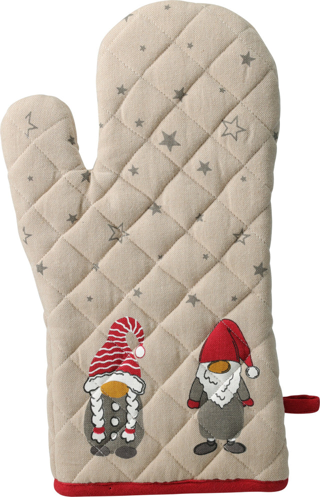 Γάντι Κουζίνας Χριστουγεννιάτικο Υφασμάτινο Μπέζ