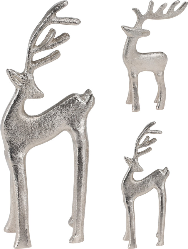 Τάρανδος Διακοσμητική Φιγούρα Ασημί απο Μέταλλο 17cm