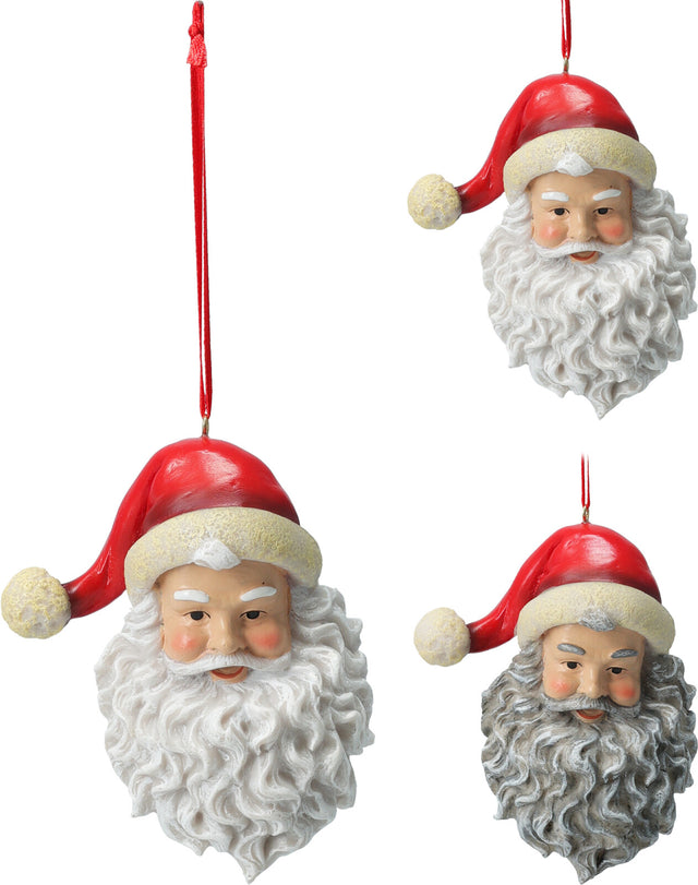 Άγιος Βασίλης Πρόσωπο Πολυζερίν Κρεμαστό Στολίδι 14cm