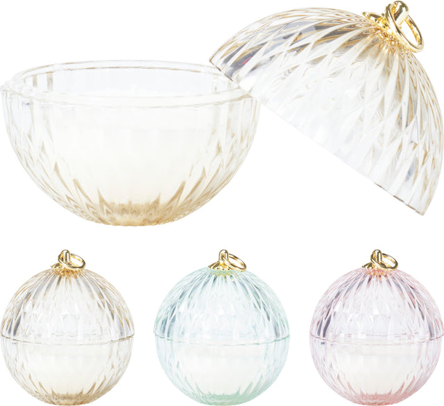 Κερί Διακοσμητικό σε Γυάλινη Χριστουγεννιάτικη Μπάλα 12cm