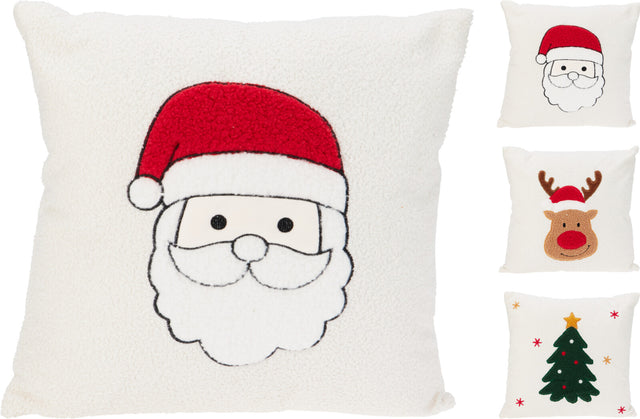 Μαξιλάρι Διακοσμητικό Χριστουγεννιάτικο Υφασμάτινο με Φιγούρες 45x45cm