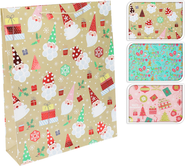 Χριστoυγεννιάτικη Σακούλα Δώρου Χάρτινη Large 33x9.5x41cm