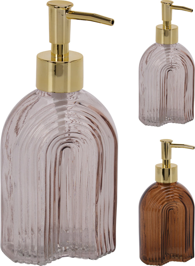 Dispenser Μπάνιου Γυάλινο Σχήμα Ουράνιο Τόξο 8x19cm σε 2 Χρώματα