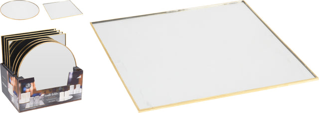 Διακοσμητικός Δίσκος Καθρέφτης Χρυσός 25cm