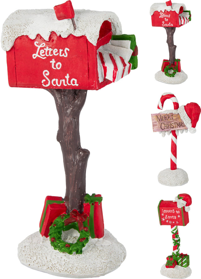 Χριστουγεννιάτικο Γραμματοκιβώτιο Φιγούρα 17.5cm Πολυζερίν