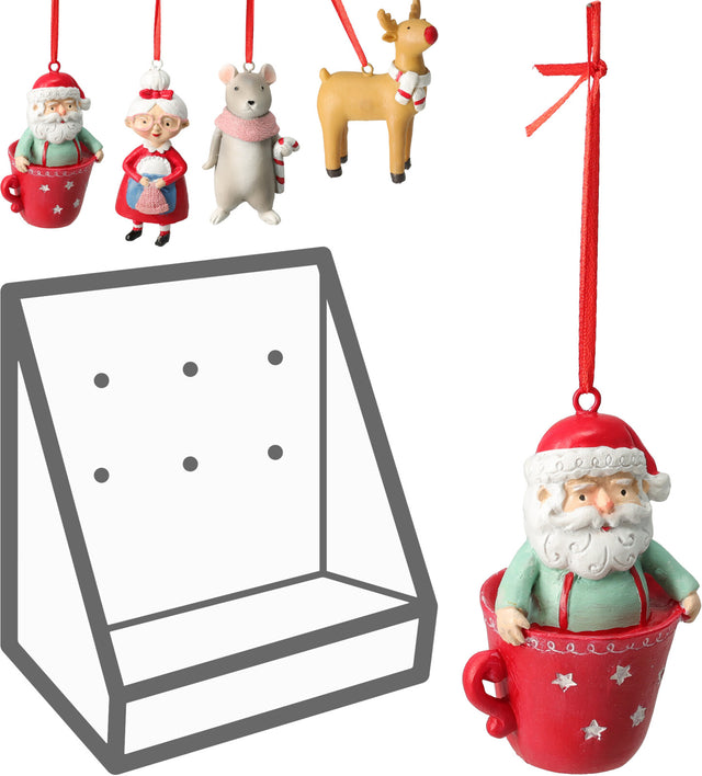 Χριστουγεννιάτικο Στολίδι Κρεμαστό Φιγούρες Κεραμικό 8cm