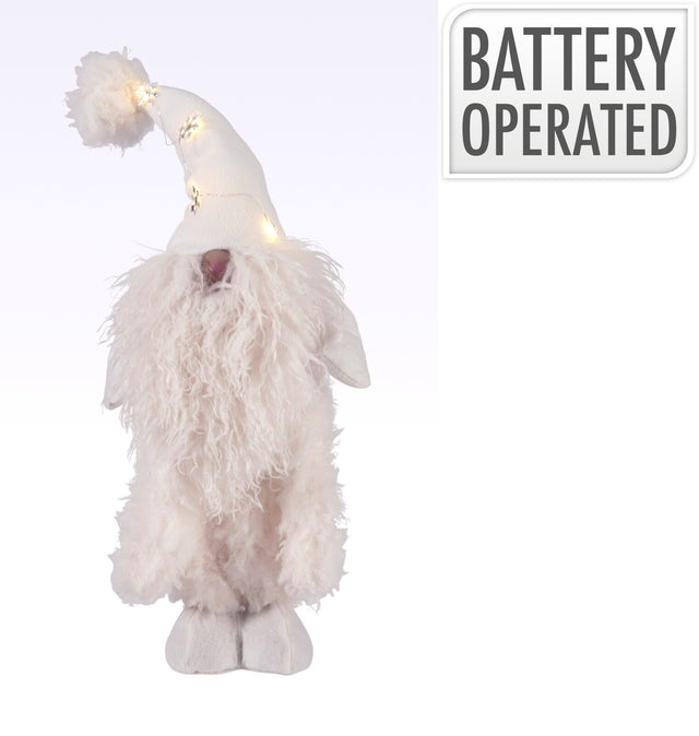 Νάνος Υφασμάτινος Φωτιζόμενος LED Μπαταρίας Λευκός 54cm
