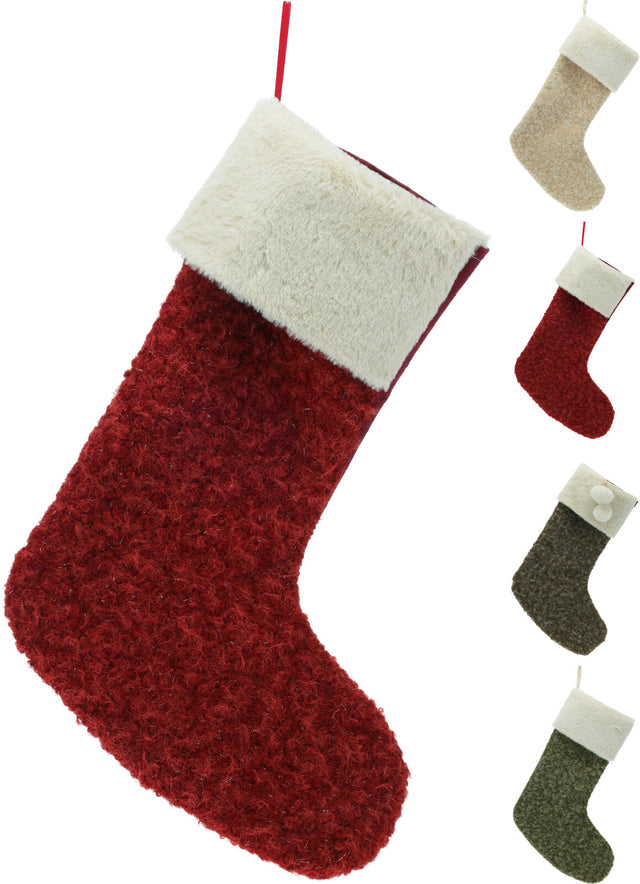 Μπότα Χριστουγεννιάτικη Υφασμάτινη 24x43cm