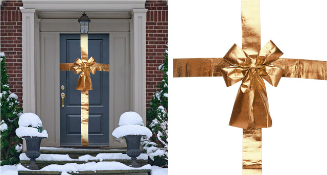 Φιόγκος για Στολισμό Πόρτας Χρυσός 33x42cm