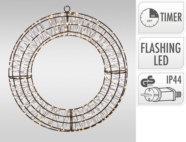 Φωτιζόμενο Στεφάνι 58cm Led Flash Θερμό Φώς