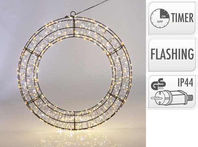 Φωτιζόμενο Στεφάνι 58cm Led Flash Θερμό Φώς