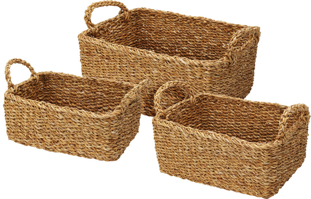 Καλάθι Ψάθινο με Χερούλια 36x27x15cm