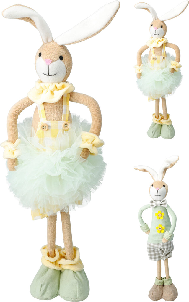 Λαγός Λούτρινο Διακοσμητικό με Πράσινο Τούλι 16x50cm 2 Σχέδια