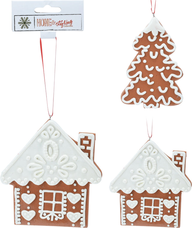 Κρεμαστό Στολίδι Χριστουγεννιάτικο Ginger Σπίτι 11cm