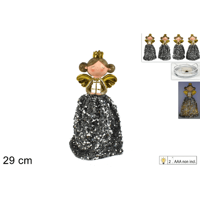 Άγγελος Φωτιζόμενος Κεραμικός 29cm Welkhome