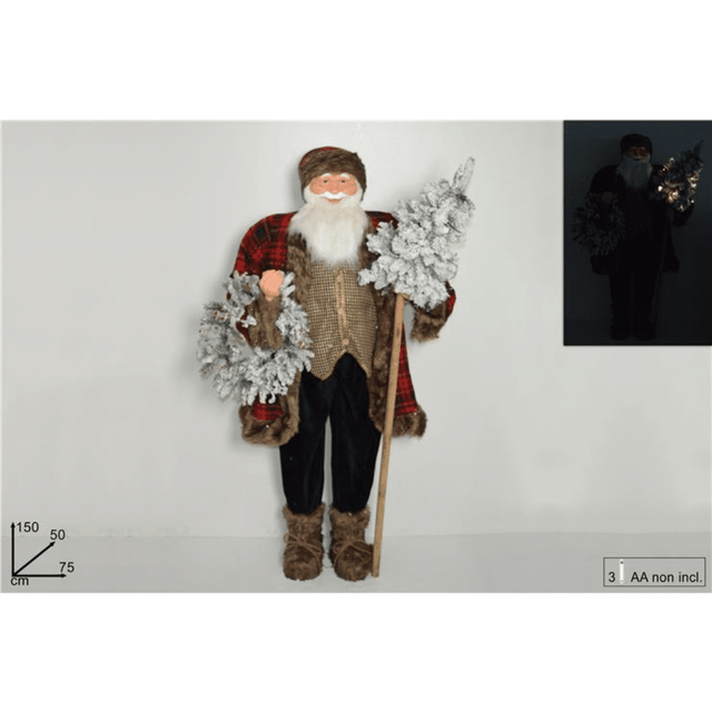 Άγιος Βασίλης Διακοσμητικός Όρθιος με Φώς 150cm Welkhome