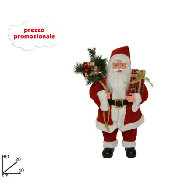 Άγιος Βασίλης Διακοσμητικός Όρθιος Χρώμα Κόκκινο 60cm Welkhome