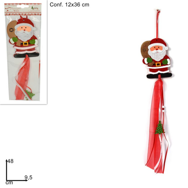 Άγιος Βασίλης Κρεμαστό Στολίδι Από Ύφασμα Τσόχας Κόκκινο 15cm Welkhome