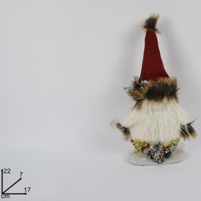 Άγιος Βασίλης Χνουδωτό Διακοσμητικό 22cm Welkhome