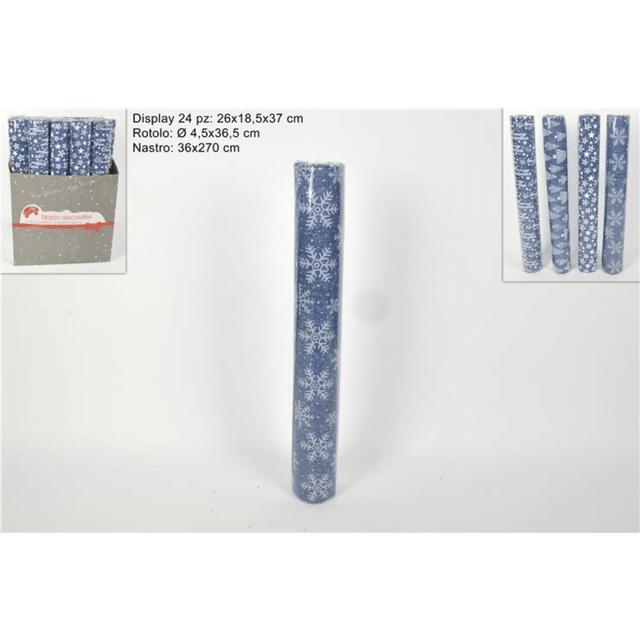 Ύφασμα Διακοσμητικό Χριστουγεννιάτικο σε Ρολό 36x270cm Μπλέ Welkhome